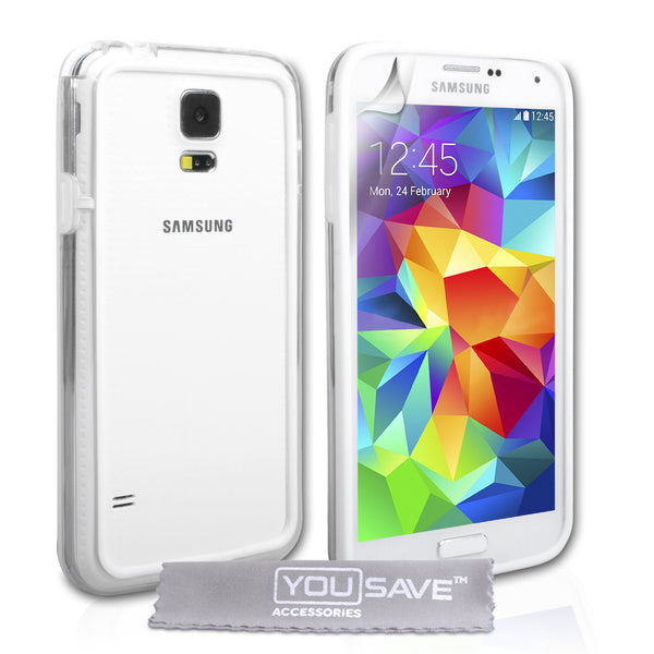YouSave Accessories Samsung Galaxy S5 Bumper Case - Clear/White