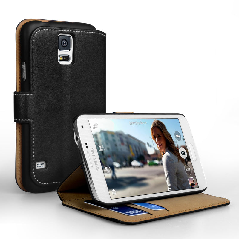 YouSave Accessories Samsung Galaxy S5 PU Wallet Stand Case – Black