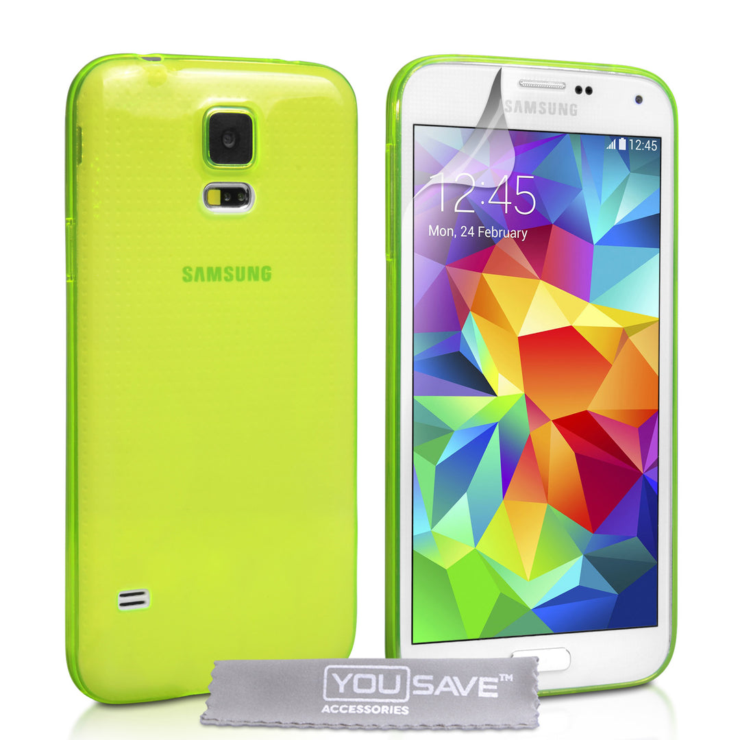 YouSave Accessories Samsung Galaxy S5 0.6mm Clear Gel Case - Green