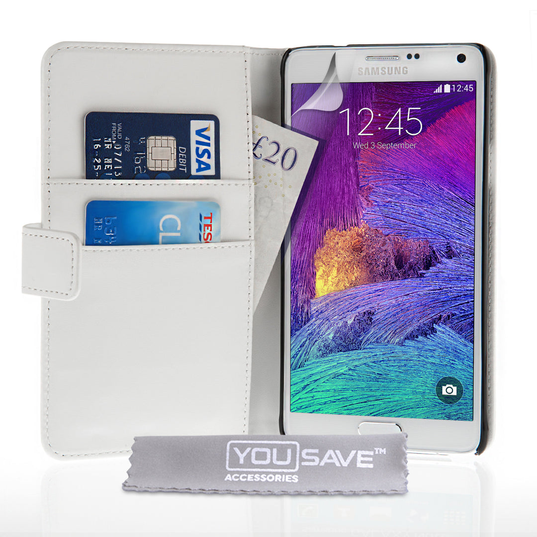 YouSave Samsung Galaxy Note 4 Leather-Effect Wallet Case - White