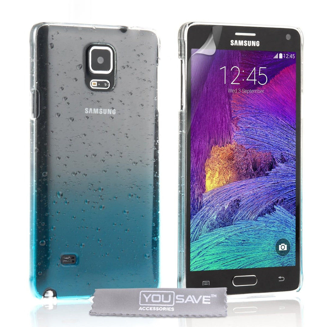 Samsung Galaxy Note 4 Raindrop Hard Case - Blue - Clear - Mobile Madhouse