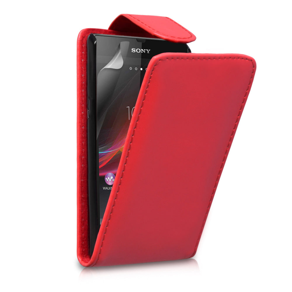 YouSave Accessories Sony Xperia Z Leather Effect Flip Case - Red