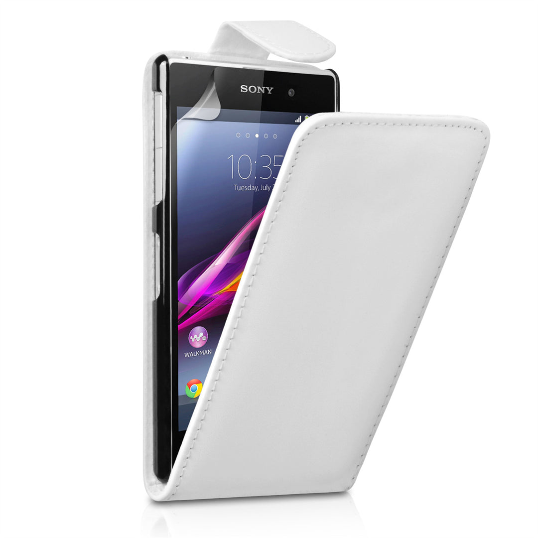 YouSave Accessories Sony Xperia Z1 Leather Effect Flip Case - White