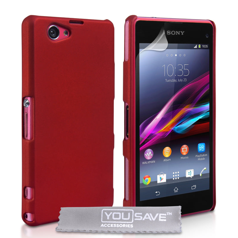 YouSave Accessories Sony Xperia Z1 Compact Hard Hybrid Case - Red