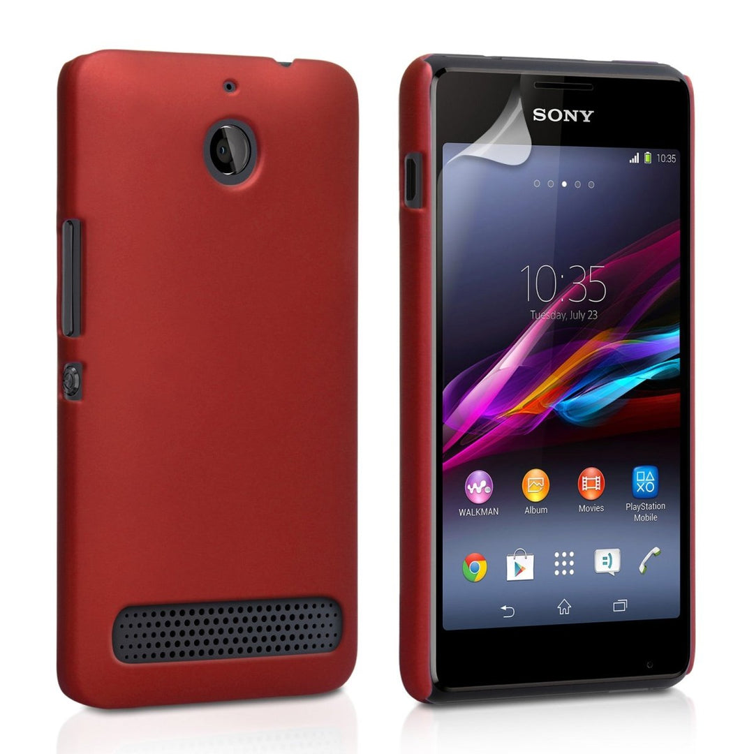 Yousave Accessories Sony Xperia E1 Hard Hybrid Case - Red - Mobile Madhouse