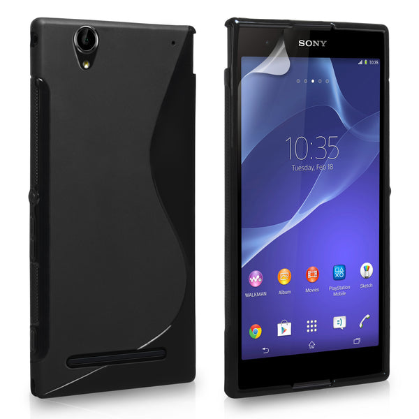 Caseflex Sony Xperia T2 Ultra Silicone Gel S-Line Case - Black