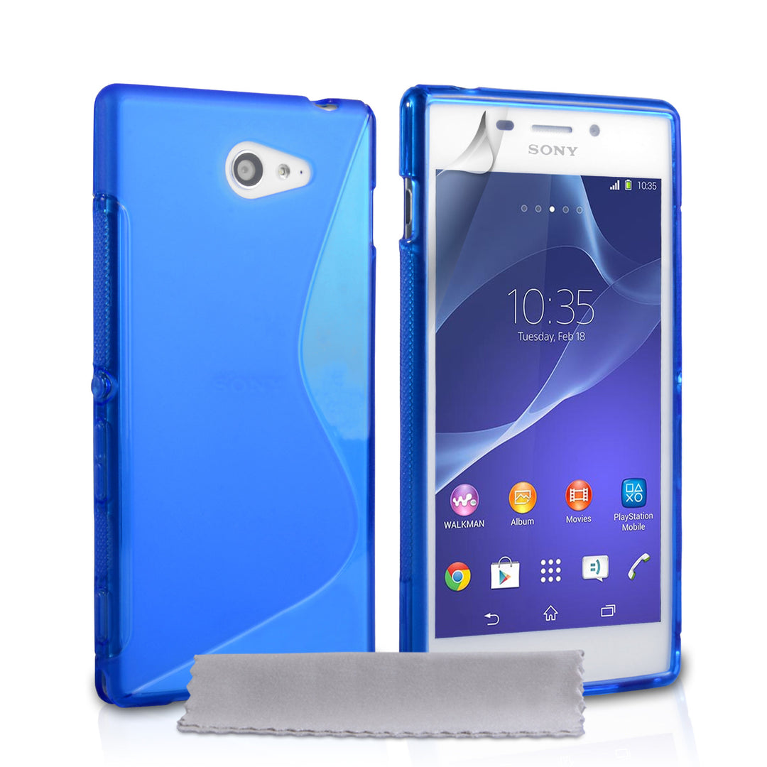 Caseflex Sony Xperia M2 Silicone Gel S-Line Case - Blue