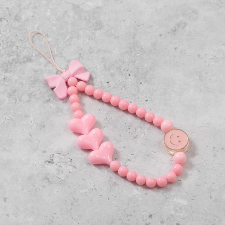 Very Pink Smiley Phone Charm Strap