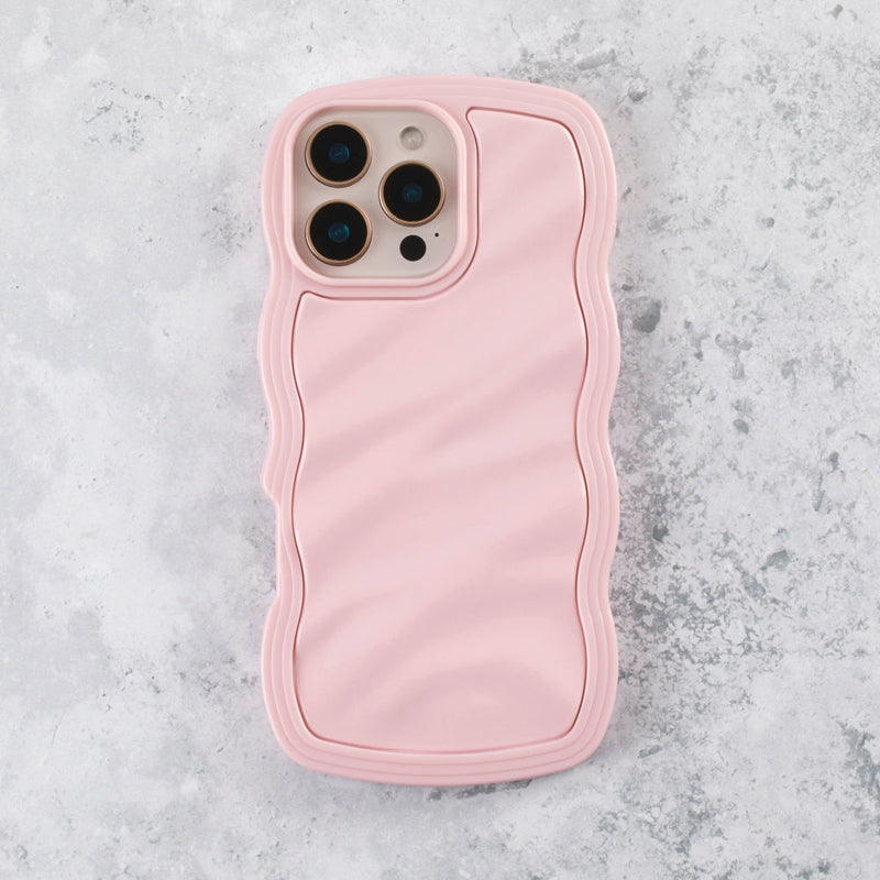 Blush Pink Wavy iPhone 17 Case Glossy & Shockproof