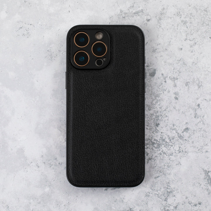 Black Lychee Vegan Leather iPhone 17 Pro Case