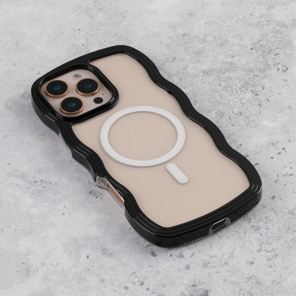 Black & Clear Wavy Edge MagSafe iPhone 16 Pro Case - alternate view