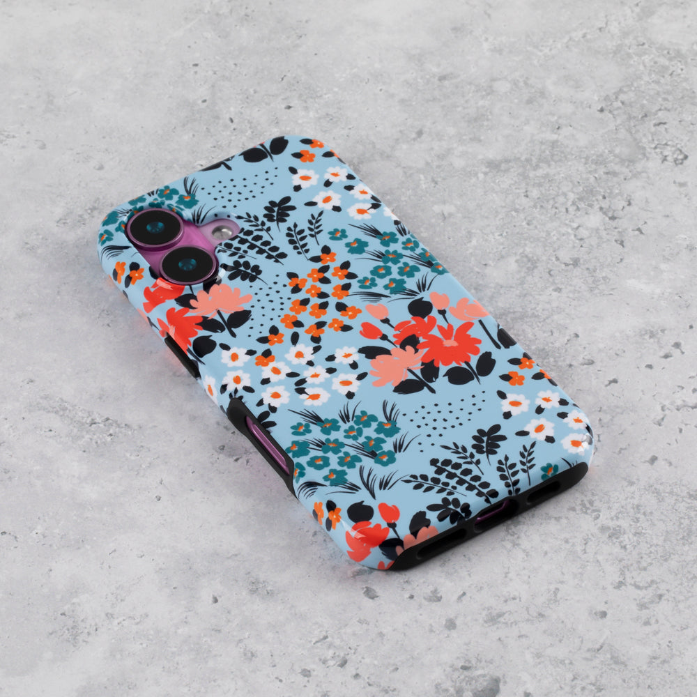 Baby Blue Floral Tough Phone Case  iPhone 17 Pro