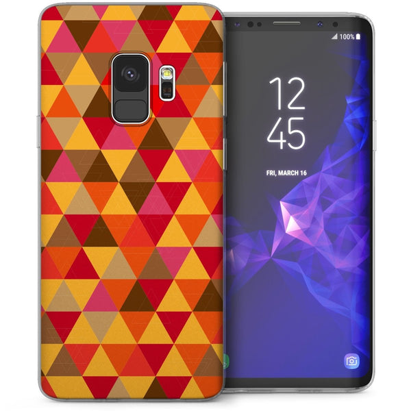 Samsung Galaxy S9 Geometric Triangles TPU Gel Case - Red / Orange - Mobile Madhouse