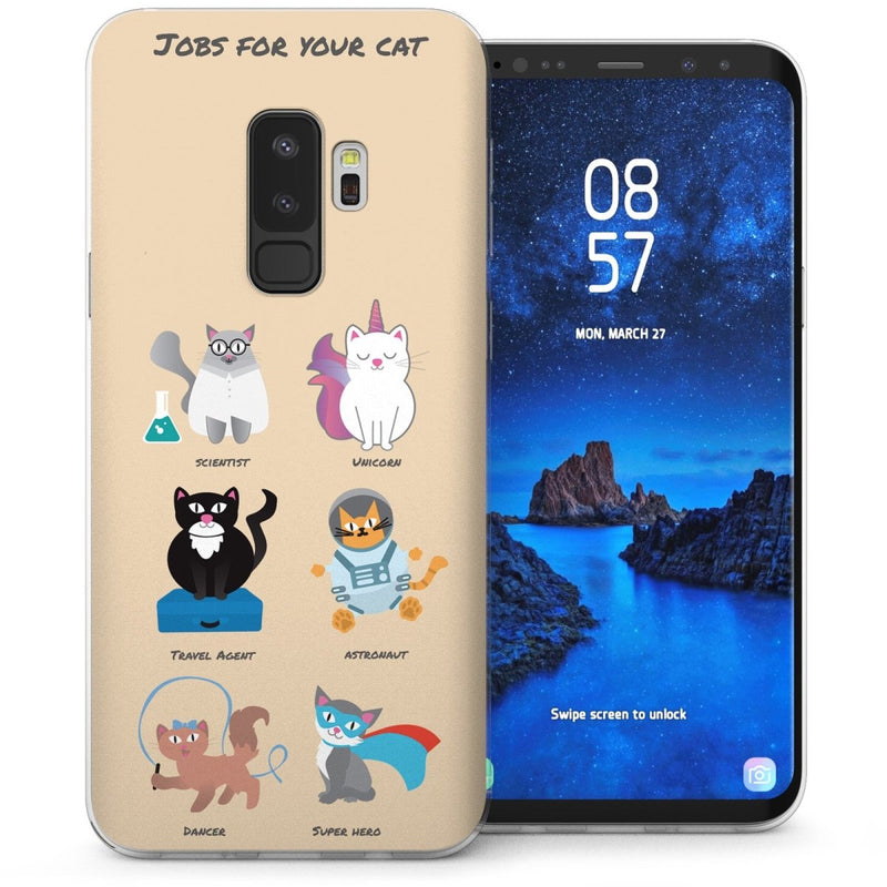 Samsung Galaxy S9 Plus Jobs For Your Cat TPU Gel Case - Orange - Mobile Madhouse