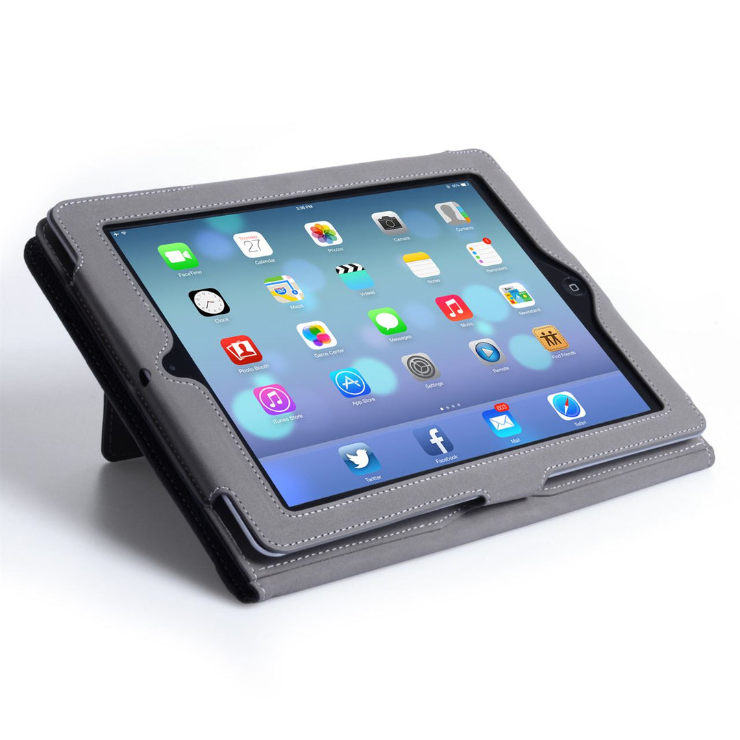 Caseflex iPad Air Textured Faux Leather Hand Strap Case - Black