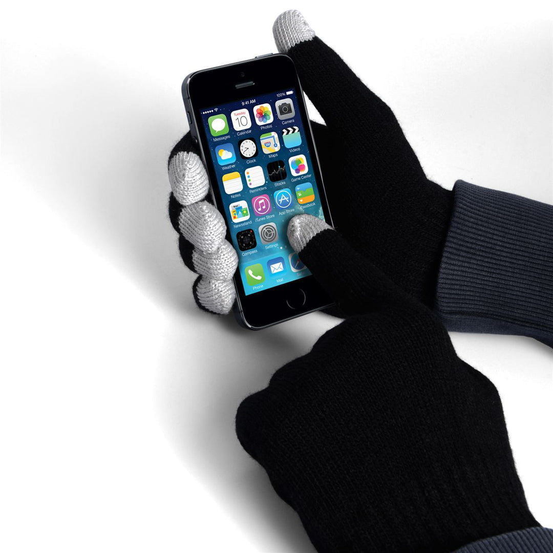 YouSave Accessories Touch Screen Gloves - Black with Grey Tips