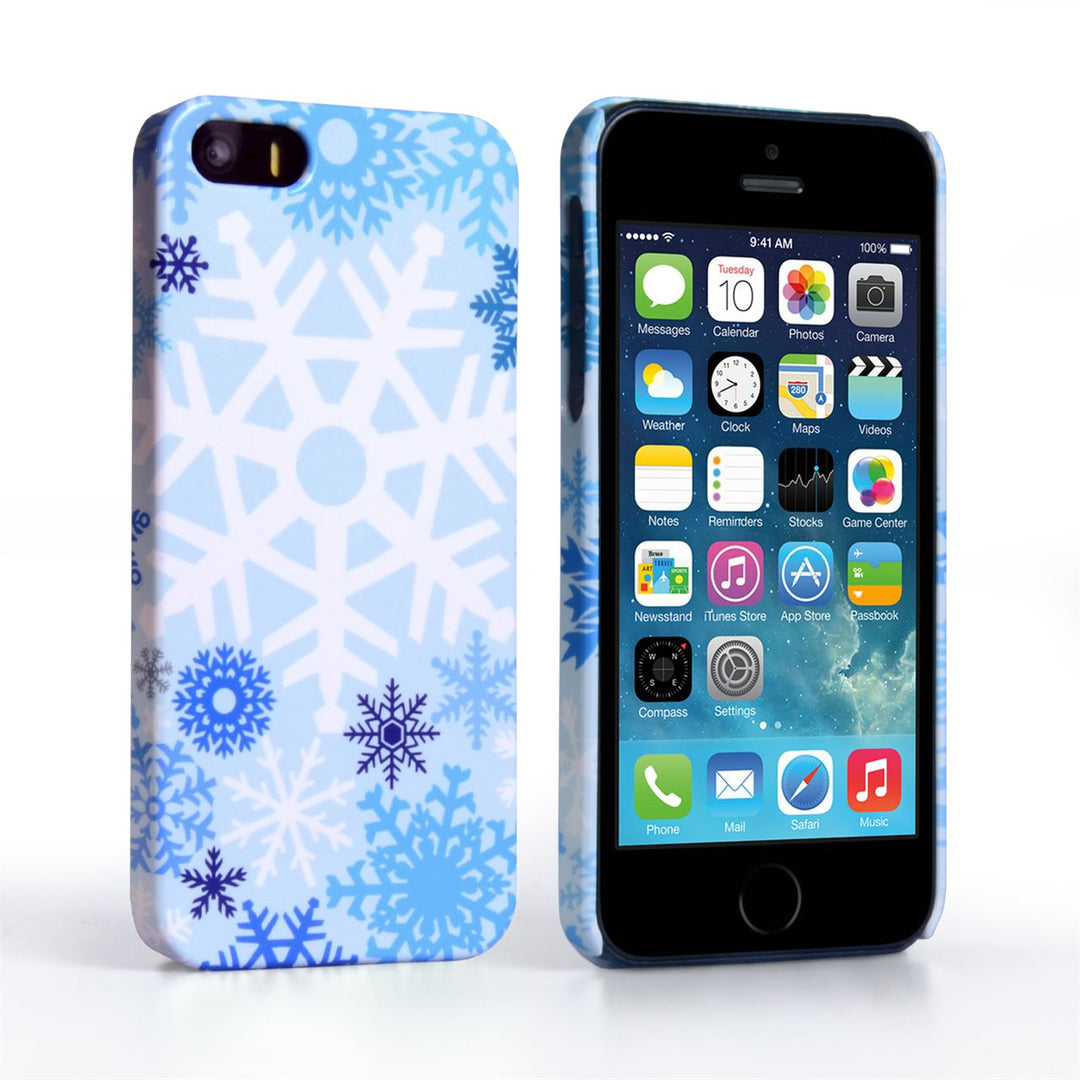 Caseflex iPhone 5 / 5S Winter Christmas Snowflake Cover – Blue