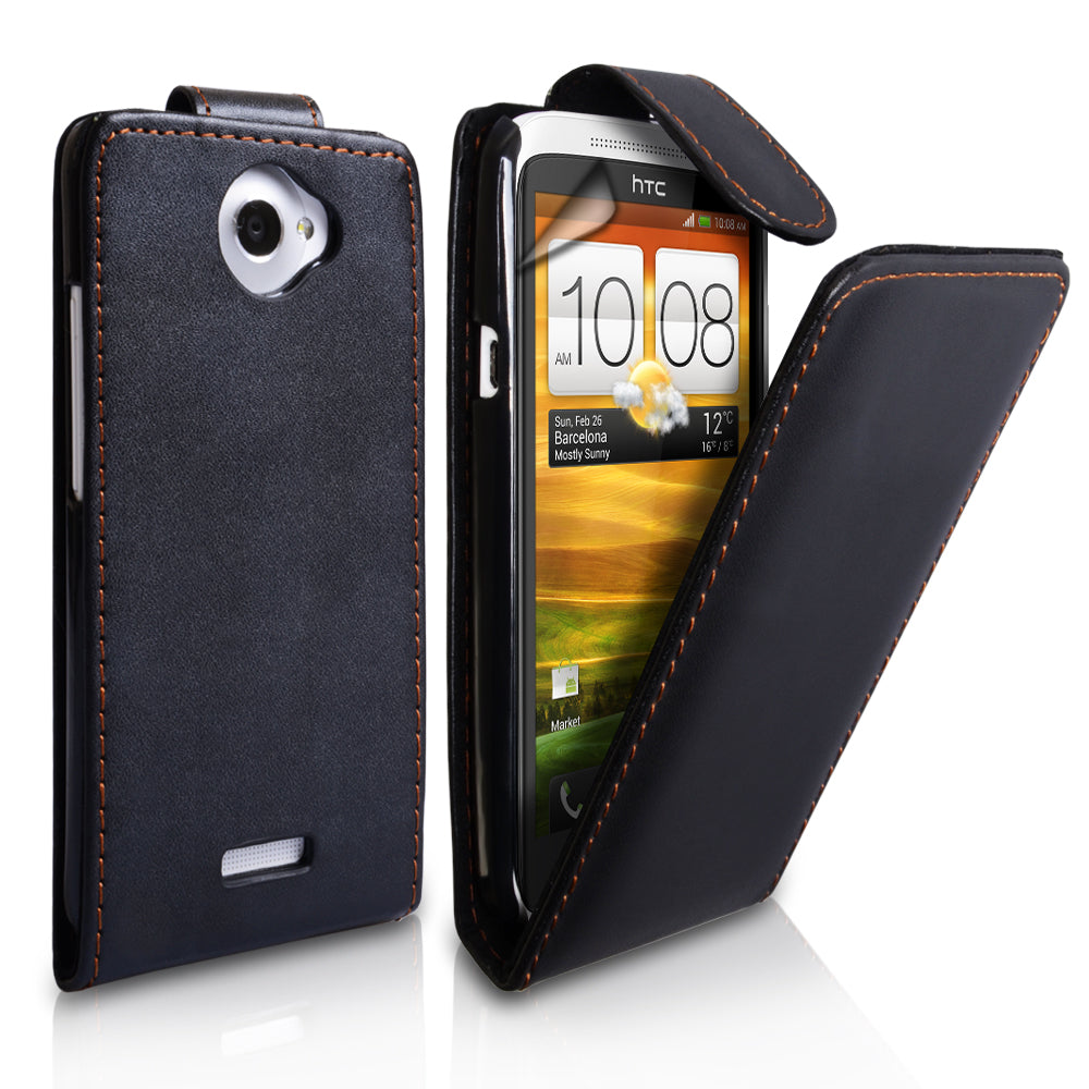 YouSave Accessories HTC One X Leather Effect Flip Case - Black