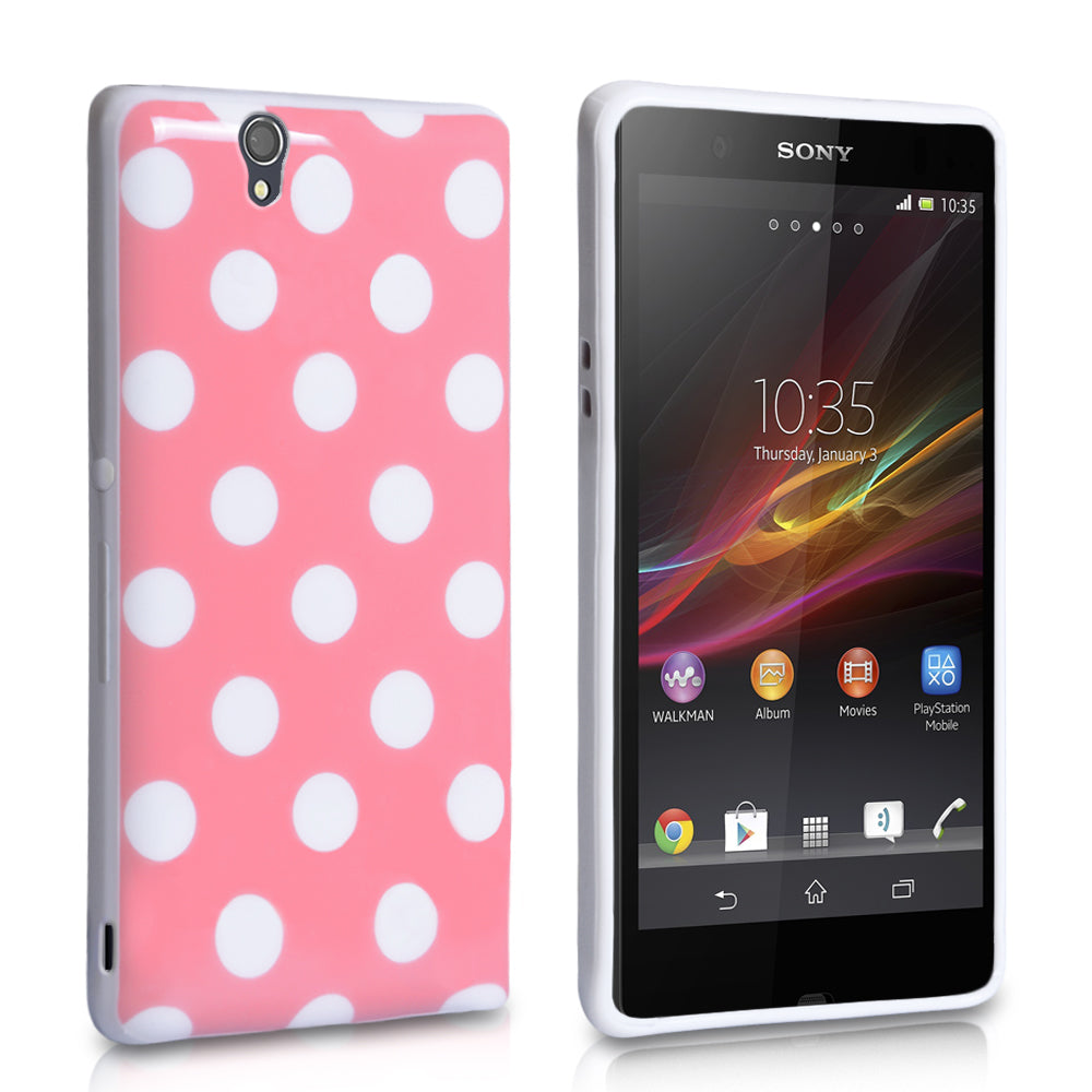 YouSave Accessories Sony Xperia Z Baby Pink Polka Dot Case