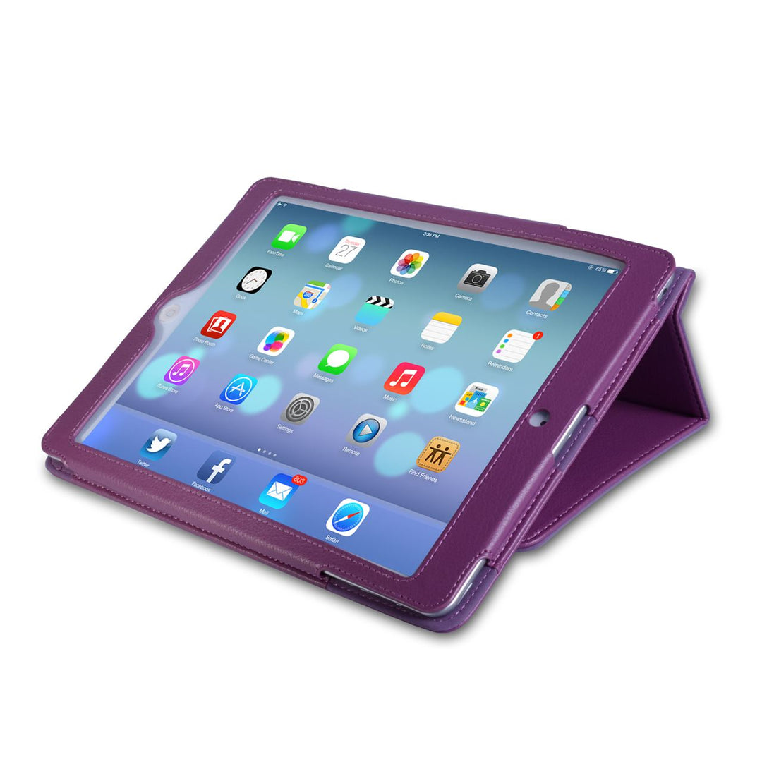 Caseflex iPad Air Textured Faux Leather Stand Cover - Purple