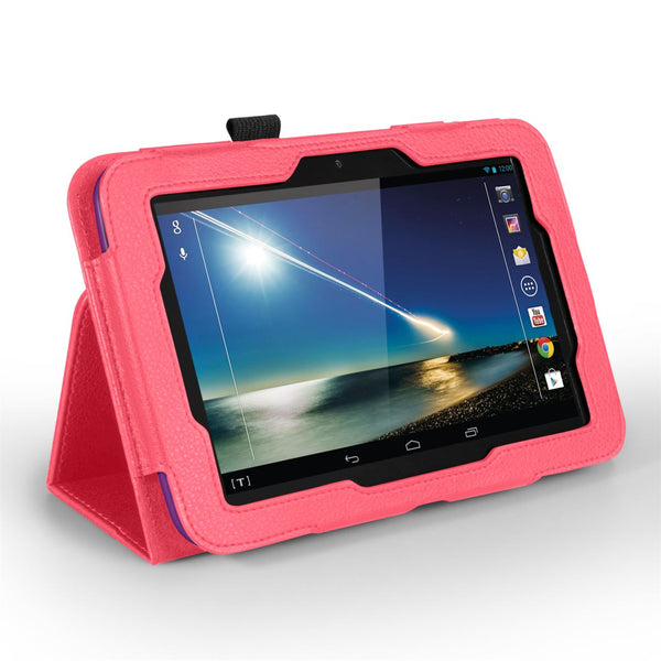 Caseflex Hudl 7 Textured Faux Leather Stand Case - Hot Pink