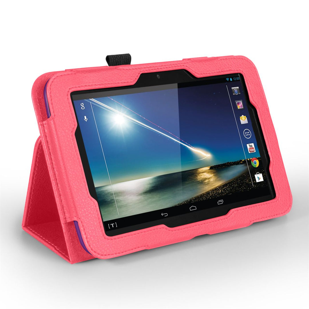 Caseflex Hudl 7 Textured Faux Leather Stand Case - Hot Pink