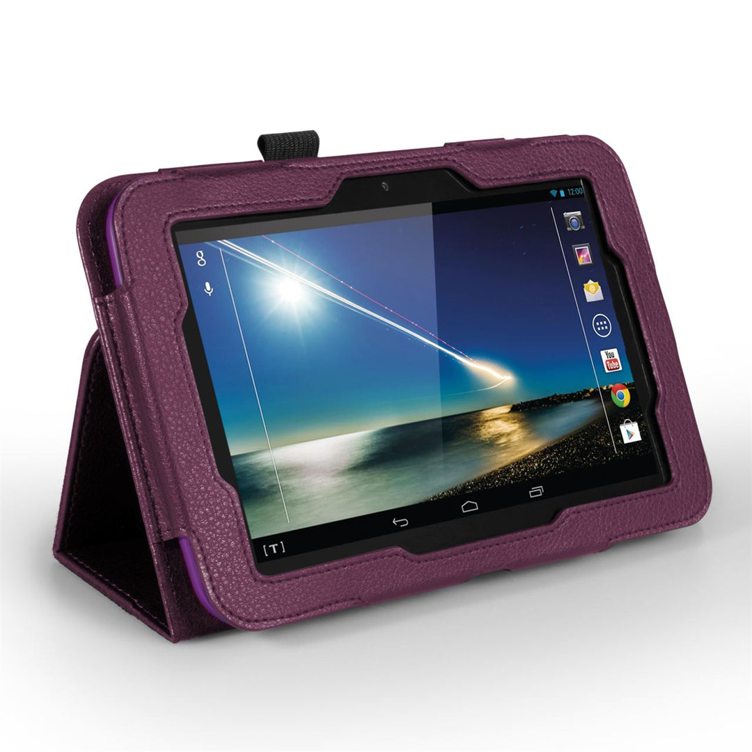 Caseflex Hudl 7 Textured Faux Leather Stand Case - Purple