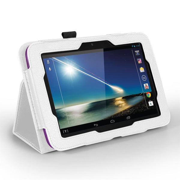 Caseflex Hudl 7 Textured Faux Leather Stand Case - White