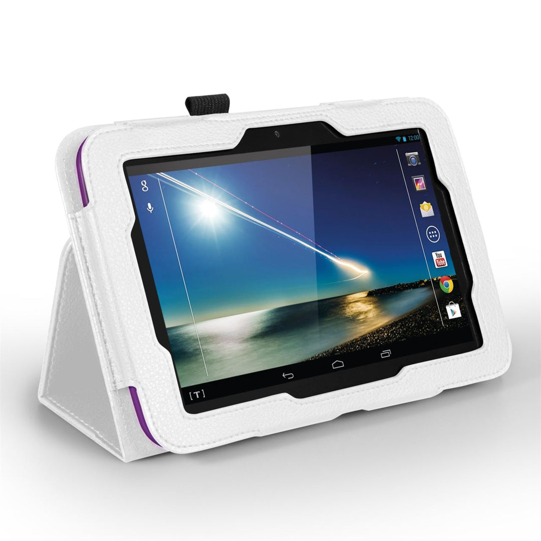 Caseflex Hudl 7 Textured Faux Leather Stand Case - White
