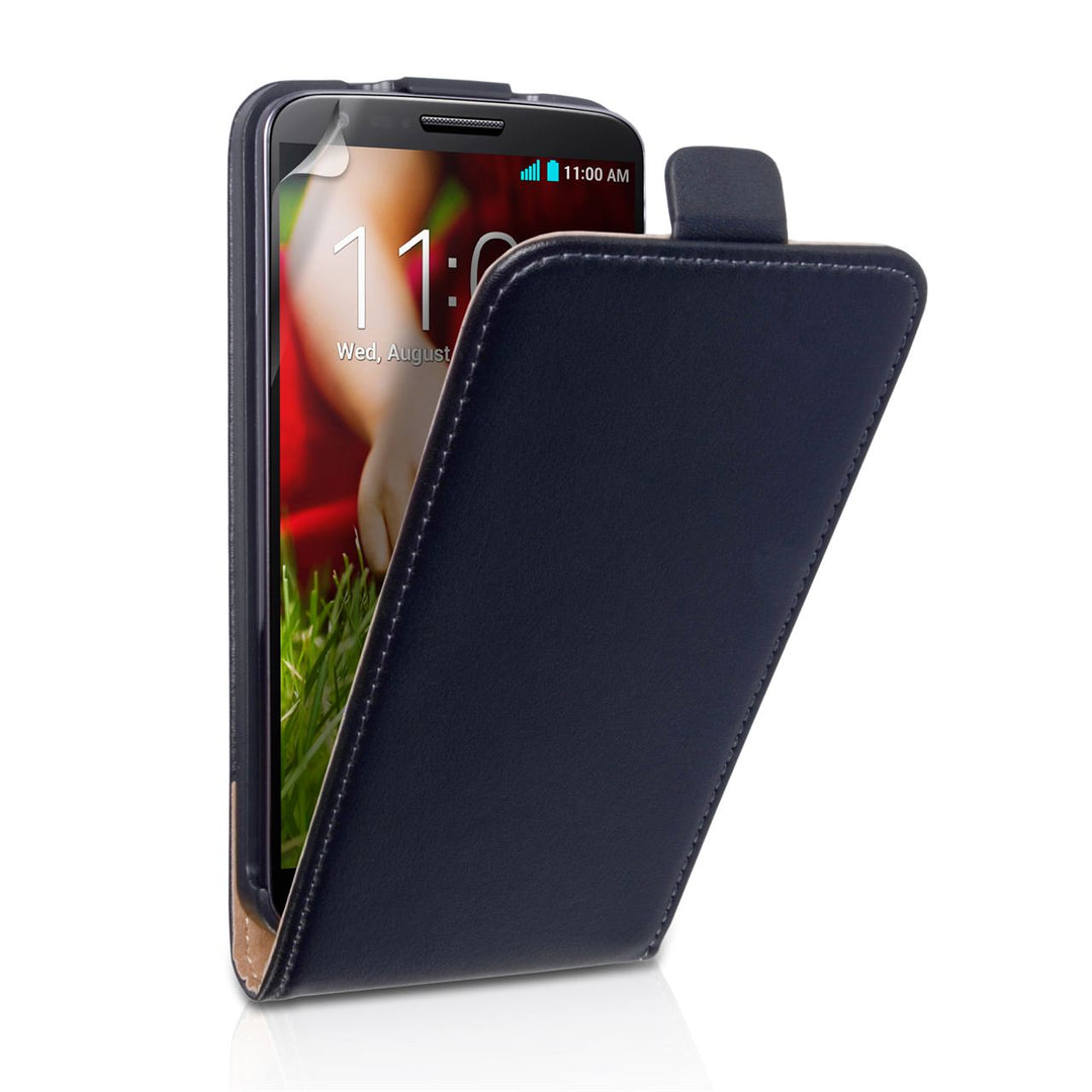 YouSave Accessories LG G2 Real Leather Flip Case - Black