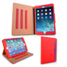 Caseflex Ipad Mini 2 Textured Leather-Effect Flip Case - Red-Tan