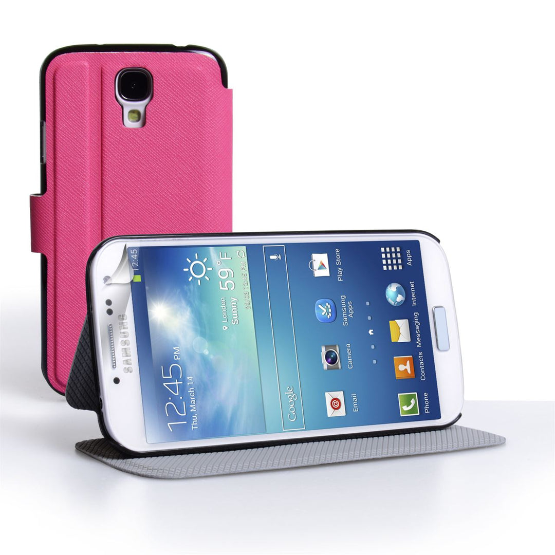 YouSave Samsung Galaxy S4 Leather Effect Flip Stand Case - Hot Pink