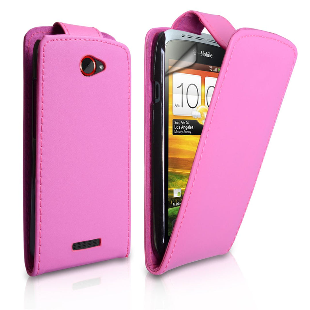 YouSave Accessories HTC One S Leather Effect Flip Case - Pink