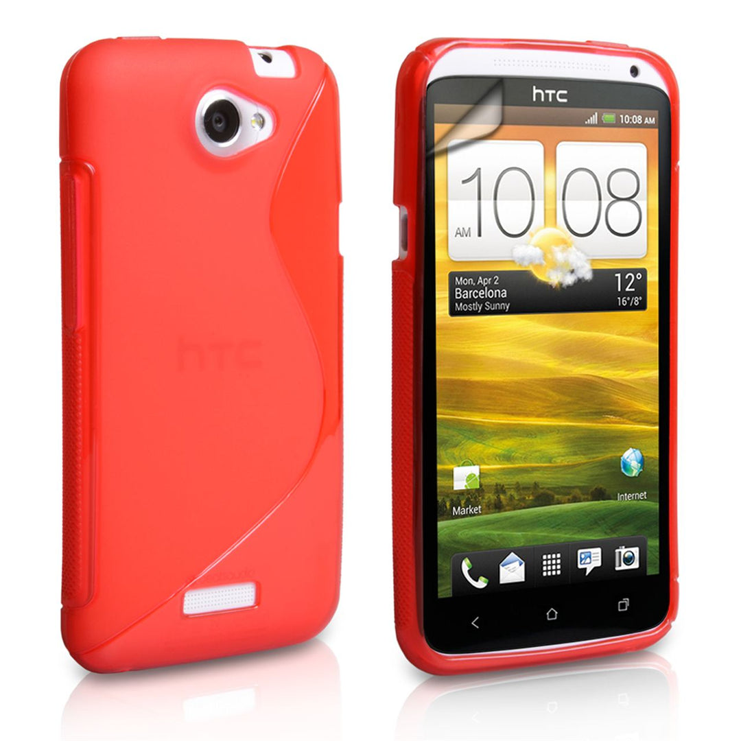 Caseflex HTC One X Silicone Gel S-Line Case - Red
