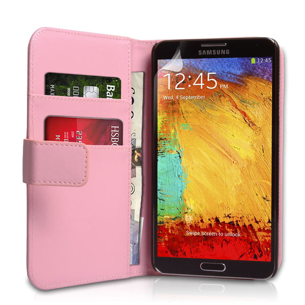 YouSave Samsung Galaxy Note 3 Leather Effect Wallet Case - Baby Pink