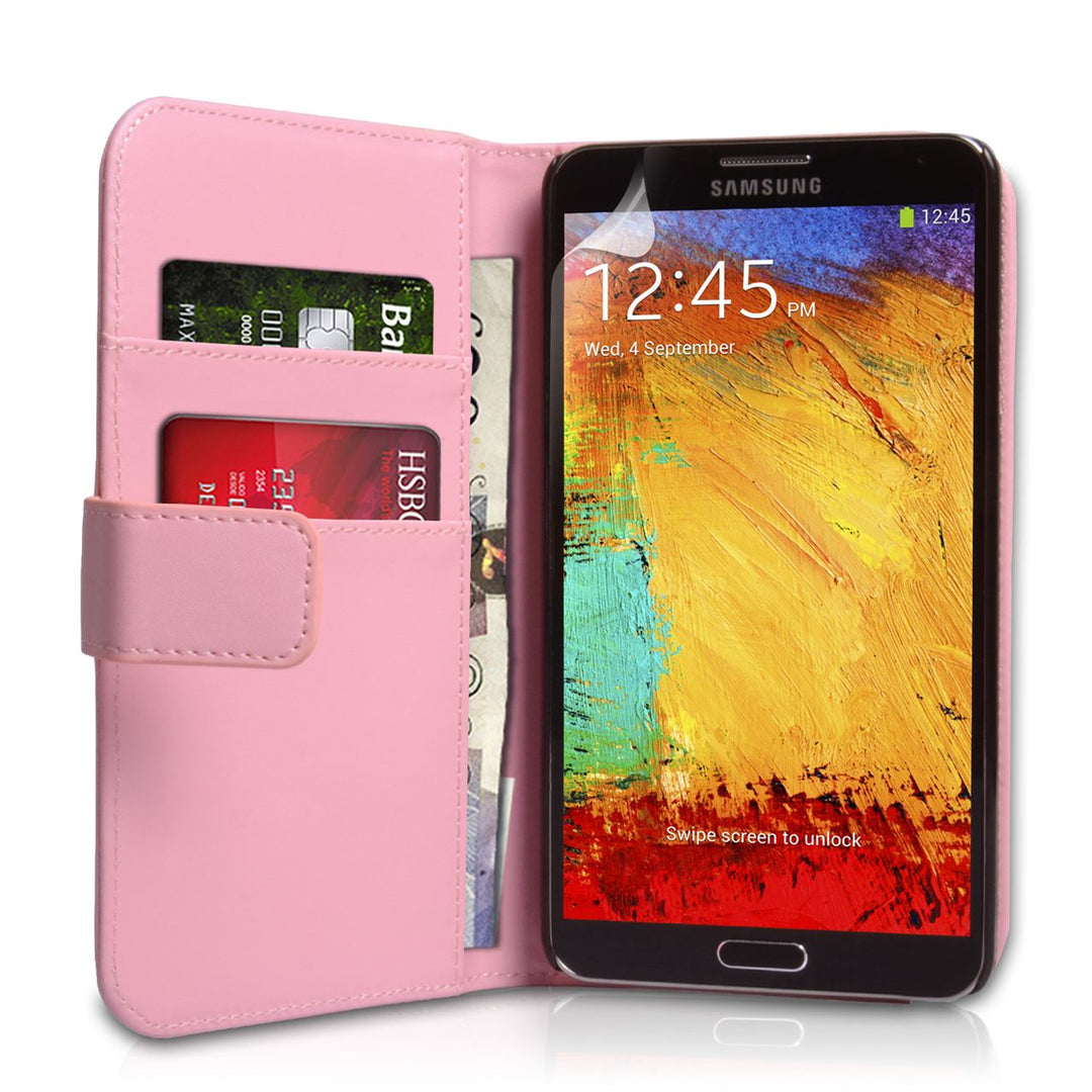 YouSave Samsung Galaxy Note 3 Leather Effect Wallet Case - Baby Pink