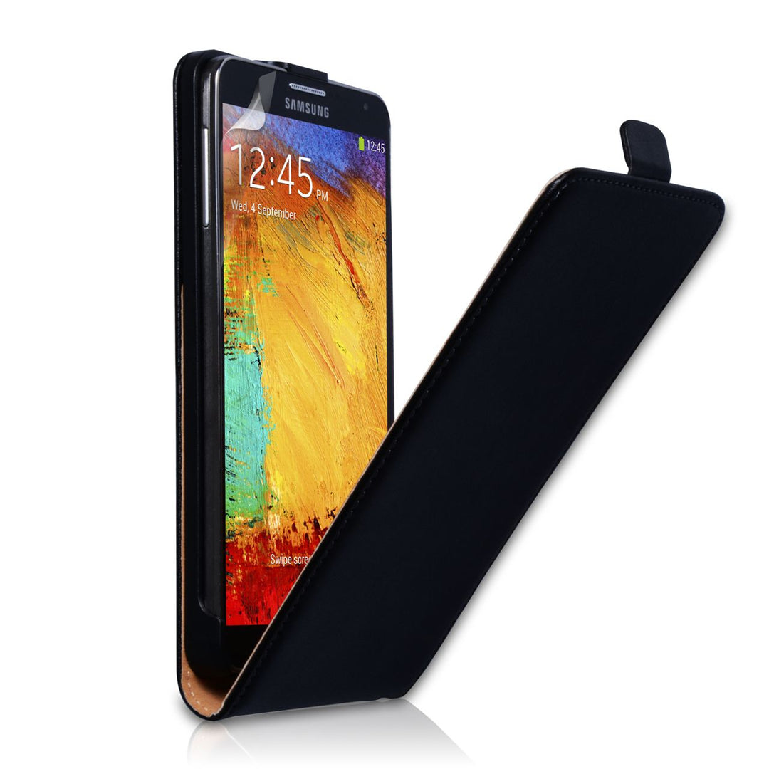 YouSave Samsung Galaxy Note 3 Real Leather Flip Case - Black