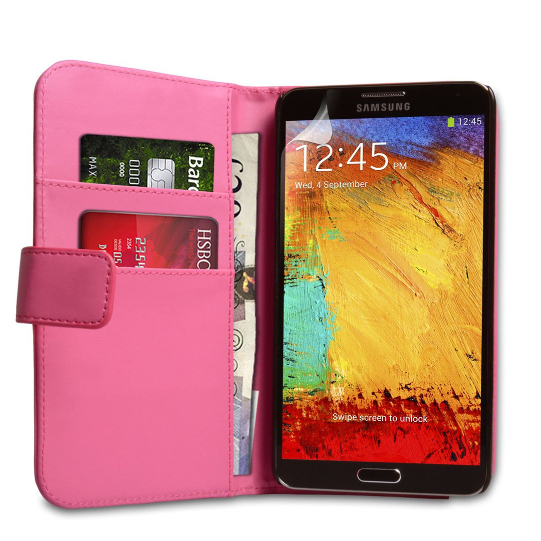 YouSave Samsung Galaxy Note 3 Leather Effect Wallet Case - Hot Pink