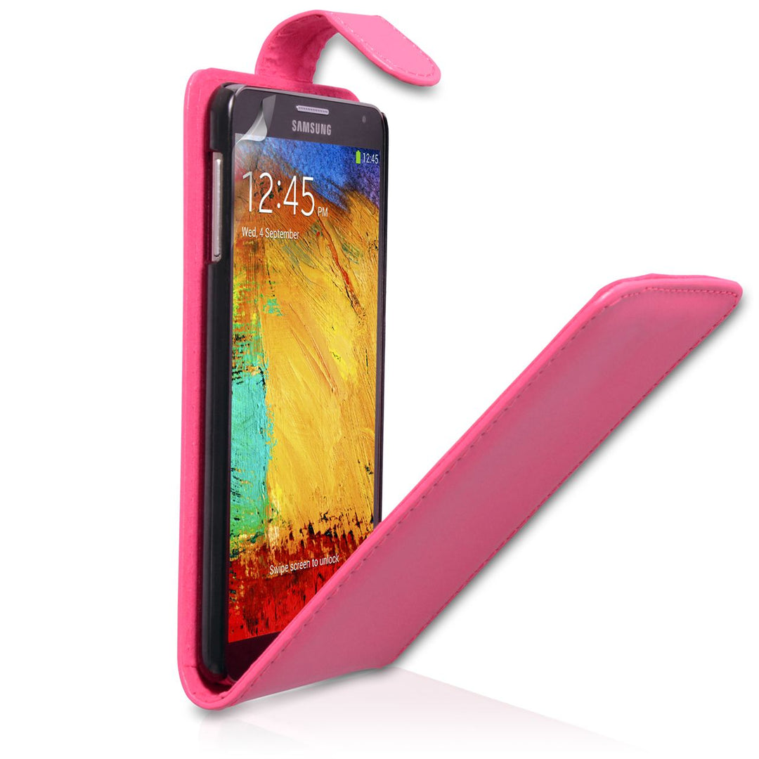 YouSave Samsung Galaxy Note 3 Leather Effect Flip Case - Hot Pink