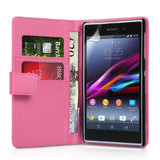 YouSave Accessories Sony Xperia Z1 Leather Effect Wallet - Hot Pink