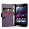 Yousave Accessories Sony Xperia Z1 Leather-Effect Wallet - Purple