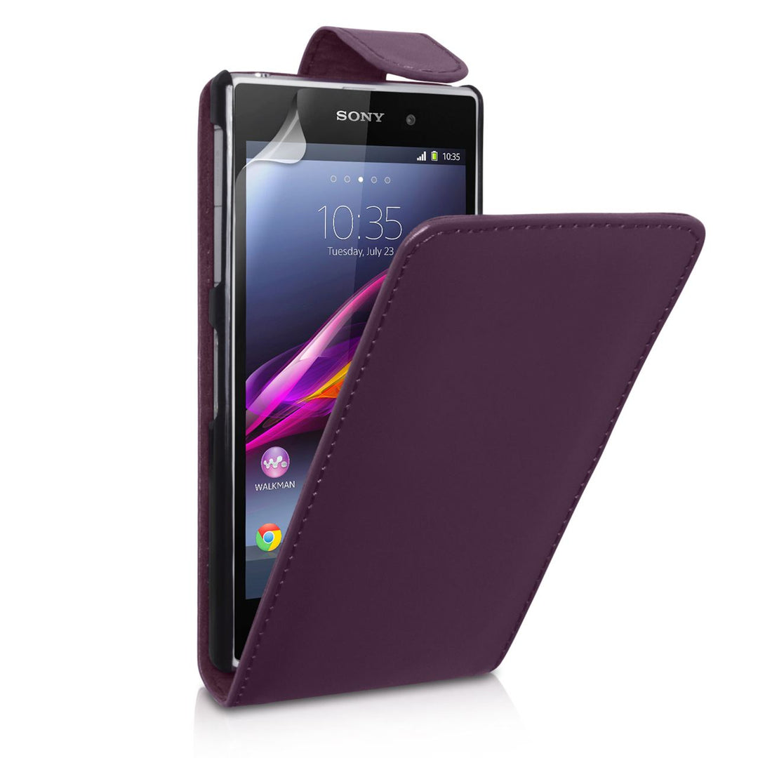 YouSave Accessories Sony Xperia Z1 Leather Effect Flip Case - Purple