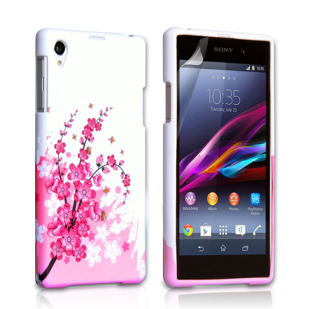 YouSave Accessories Sony Xperia Z1 Floral Bee Silicone Gel Case