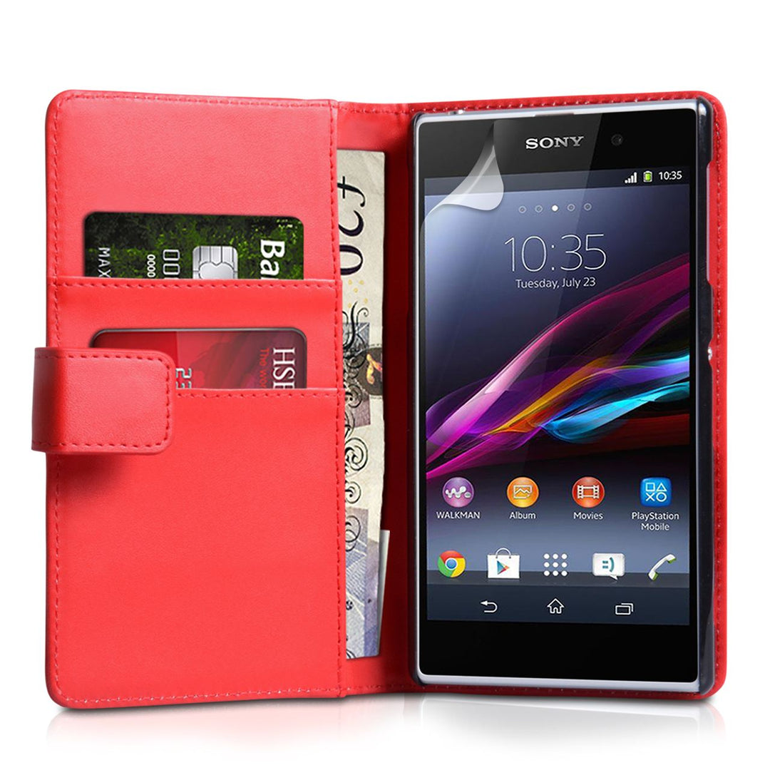 YouSave Accessories Sony Xperia Z1 Leather Effect Wallet - Red