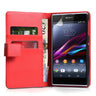Yousave Accessories Sony Xperia Z1 Leather-Effect Wallet - Red