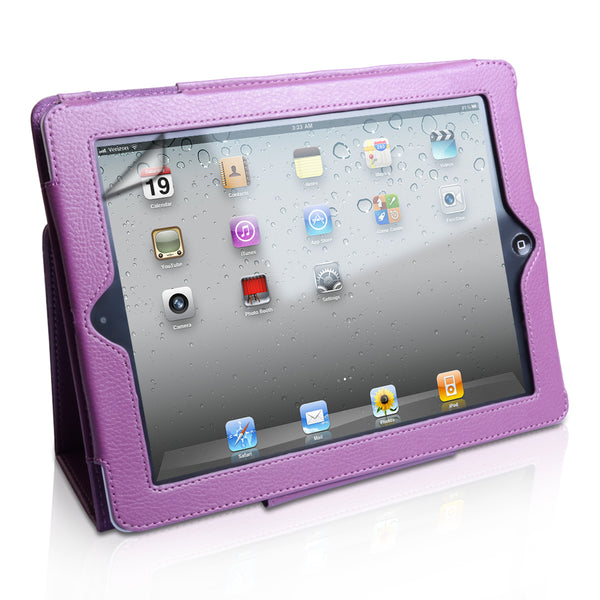 iPad 3 Purple Leather Effect Stand Case