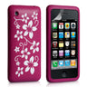 Yousave Accessories Iphone 3G And 3GS Floral Silicone Case - Dark Pink