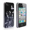 Iphone 4 And 4s Floral Butterfly Hard Case - Black