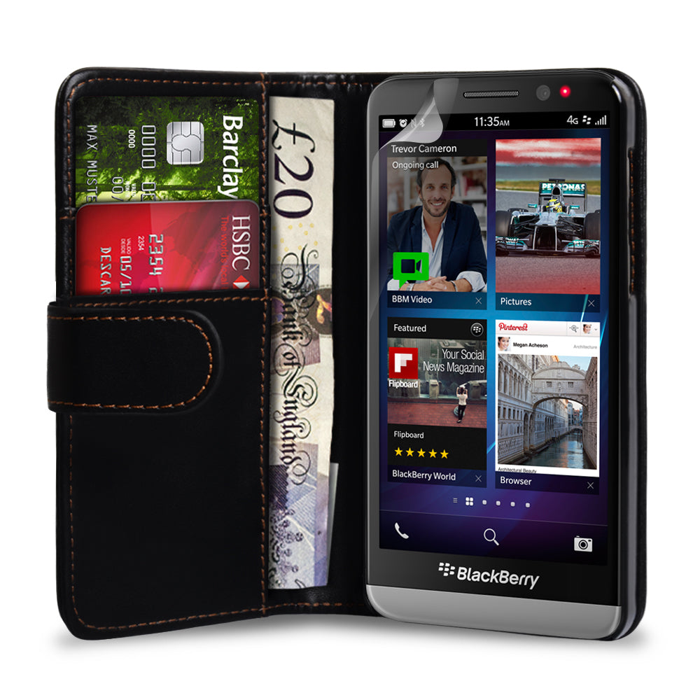YouSave Accessories Blackberry Z30 Leather Effect Wallet Case - Black