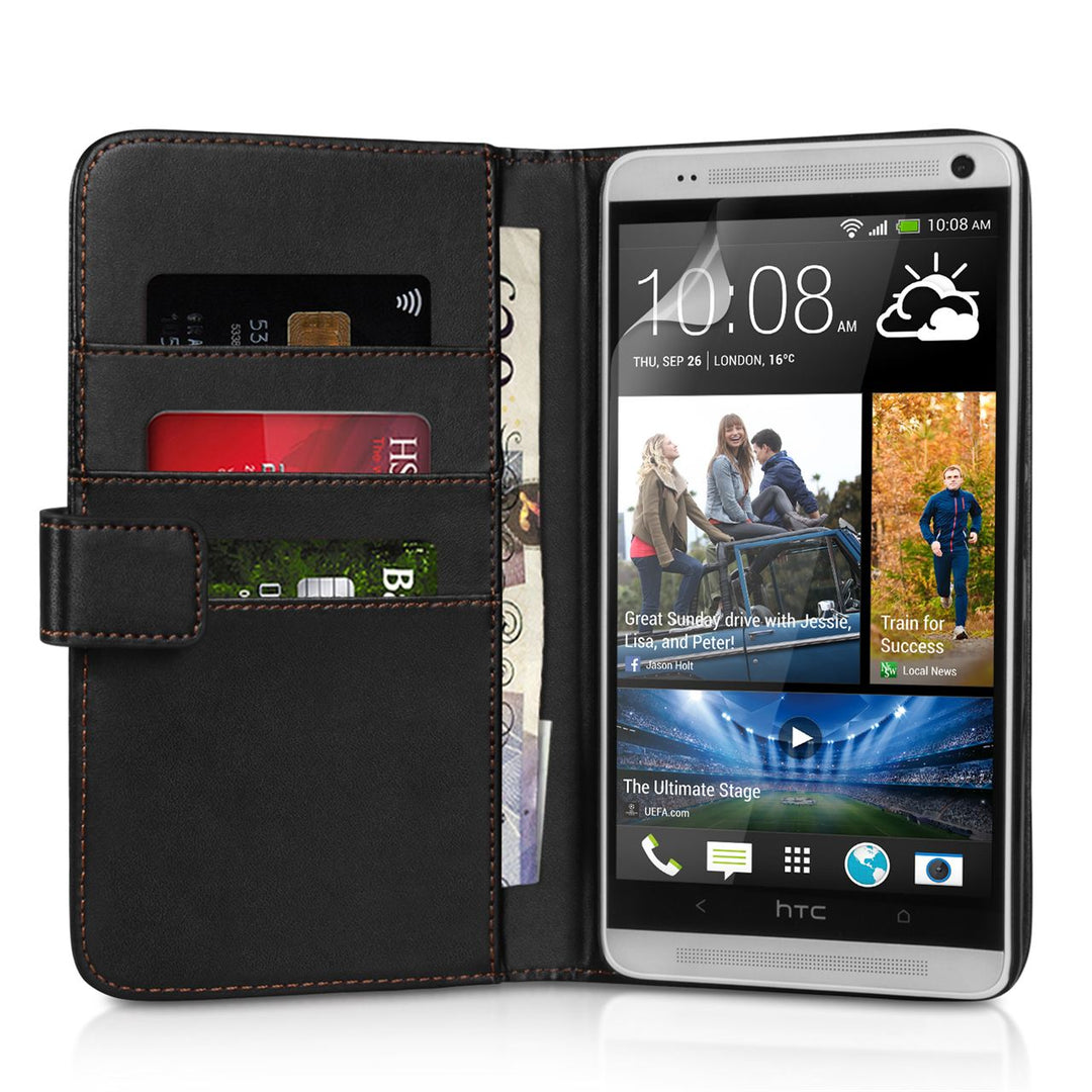 YouSave Accessories HTC One Max Leather Effect Wallet Case - Black